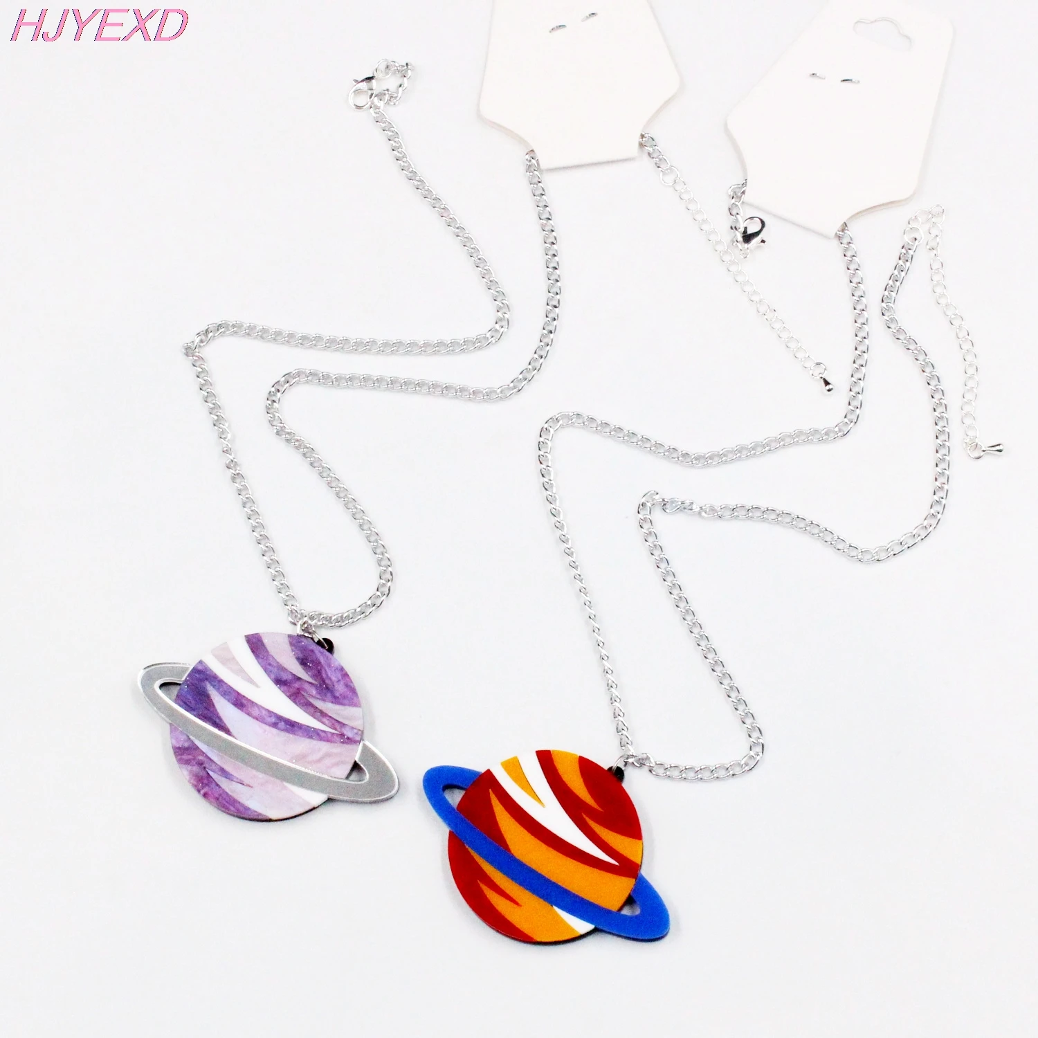 

Acrylic Saturn Necklace Space Jewelry Galaxy Planet Necklace Pendant