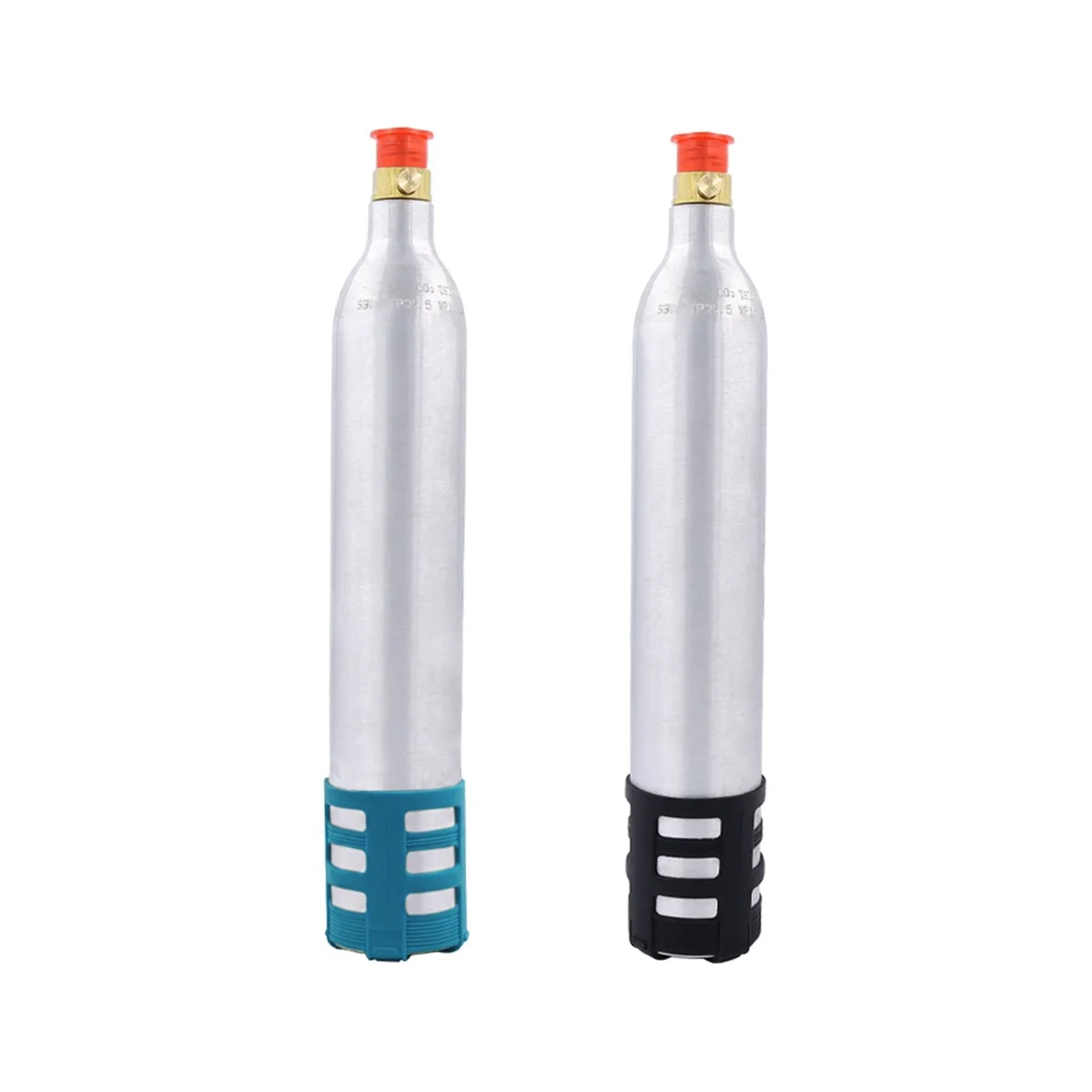 

2PCS 0.6L Soda Maker Refillable Soda Spare Reusable CO2 Cylinder Accessory for Soda Machines,Black+Blue+Silver