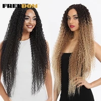freedom synthetic lace front wigs for women long curly hair 36 inch cosplay wigs blonde ombre heat resistant synthetic lace wig