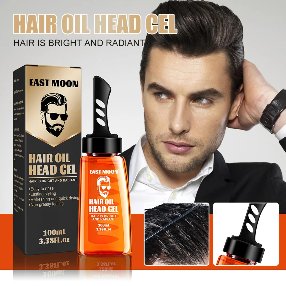 

100ml Men's Hair Wax Styling Gel With Comb Long Lasting Hold Hair Gel Quick Drying Fluffy Hair Pomade Oil Wax Hair Styling Cream