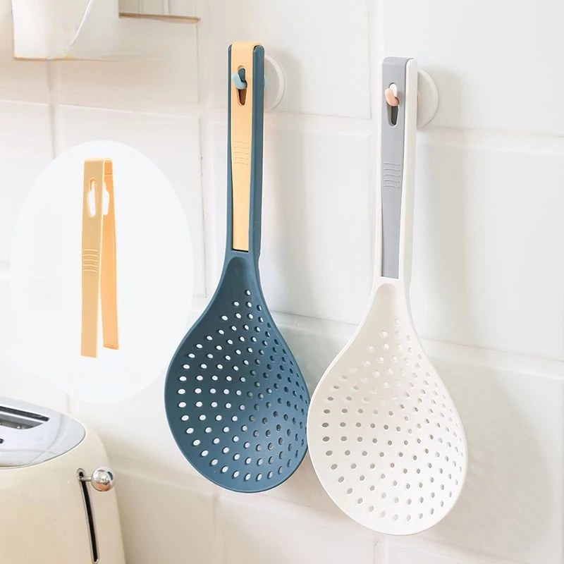 

Multifunction 2 In 1 Cooking Colanders Strainer Scoop Long Handle Colander with Clip Widen Draining Noodles Blanched Water Scoop