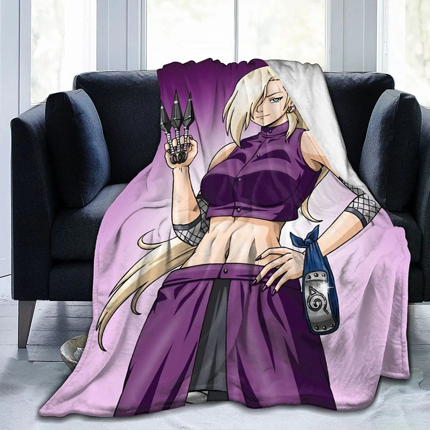 

Ino Yamanaka Fluffy Soft and Comfortable Blanket, Anime Warm Embrace of Sympathy