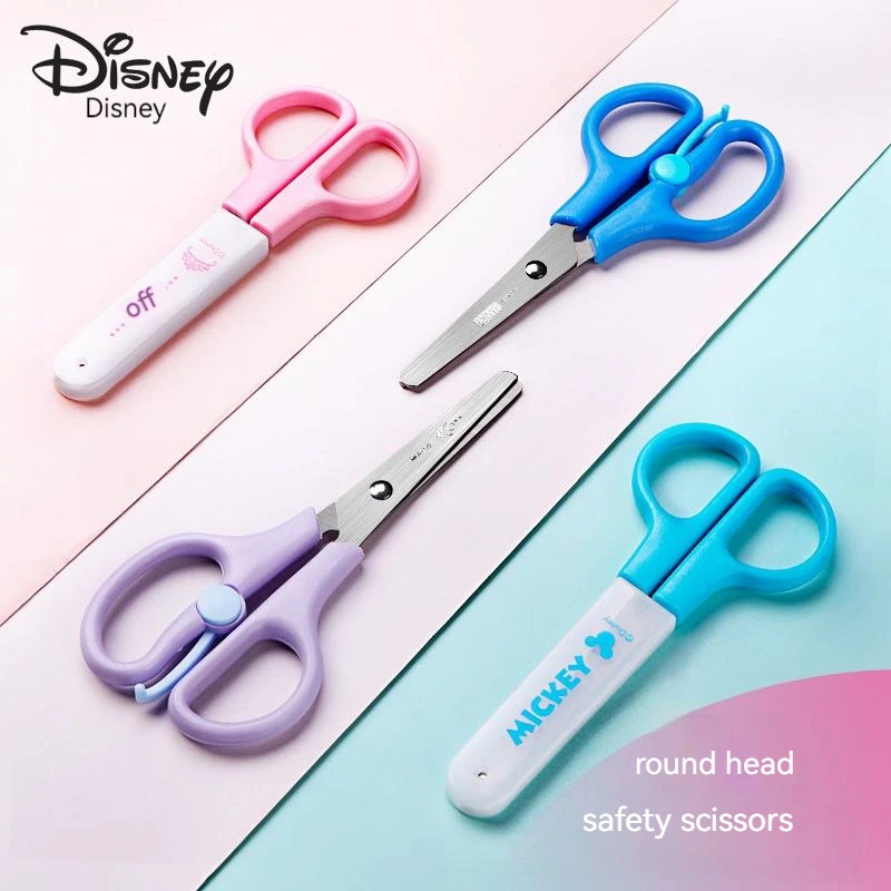 

Детские ножницы Disney, защитный чехол для ремня из нержавеющей стали «сделай сам» для детского сада, эластичный зажим, безопасные ручные ножницы с круглой головкой