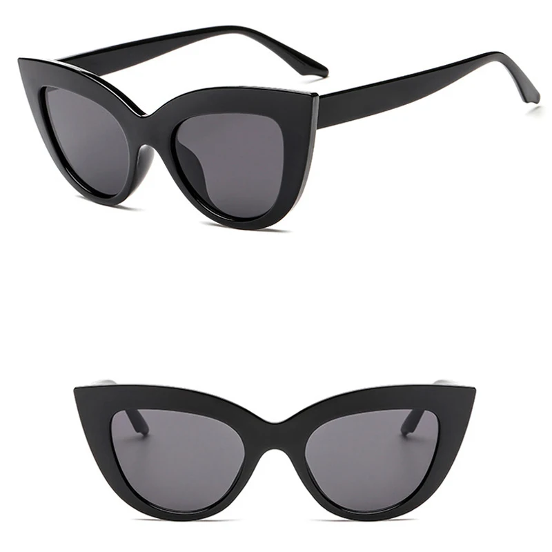 2022 Fashion cute sexy retro cat eye sunglasses women small black white triangle vintage cheap sun glasses red female uv400 images - 6