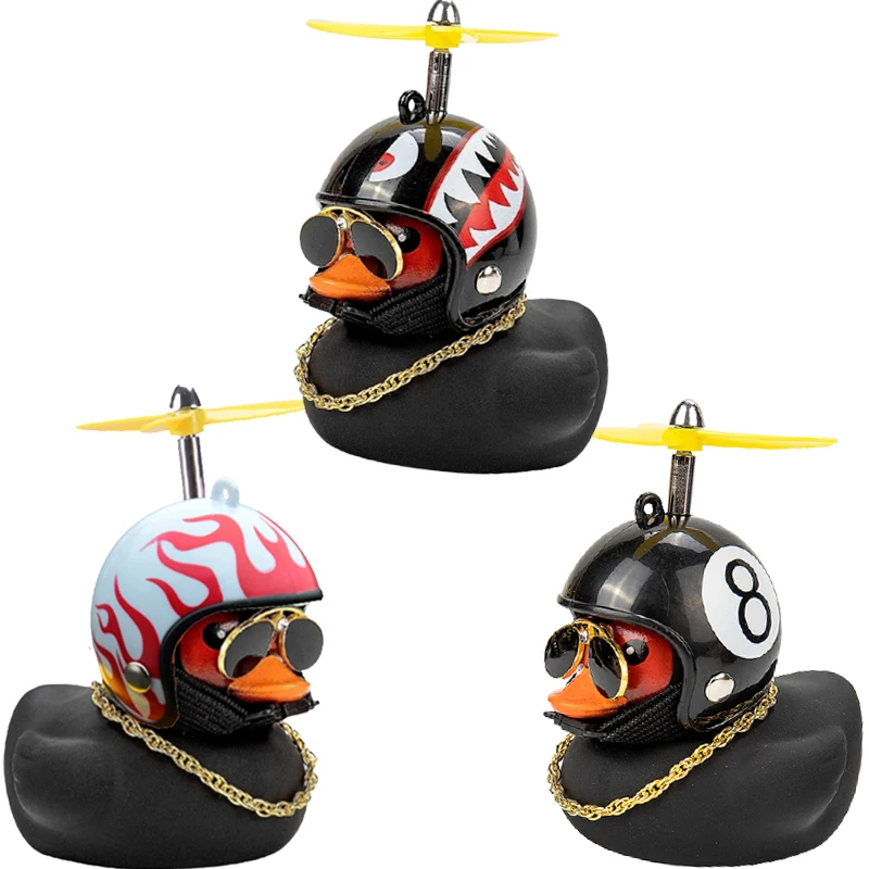

Car Goods Gift Broken Wind Helmet Small Yellow Duck Car Decoration Interior Accessorie Wind-breaking Black Duck Cycling Ornament