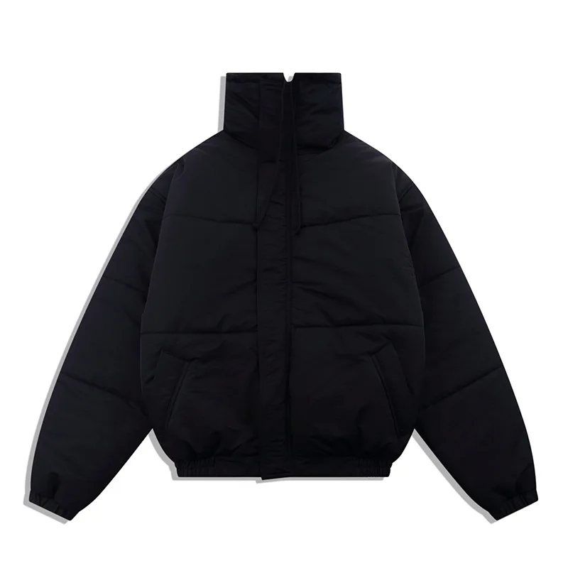 2022 Men Women Korean Style Fashion Winter Casual Warm Cropped Puffer Jackets Bubble Coat Solid Oversized Thicken Cotton Padded