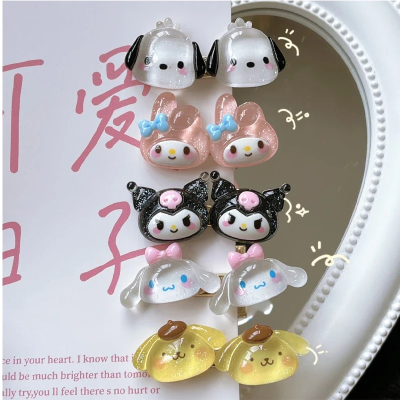 

Sanrios Anime Kuromi Melody Cinnamoroll Barrettes Children Girls Hairpins Headbands Hair Accessories Hair Clips Kawaii Gift Toys