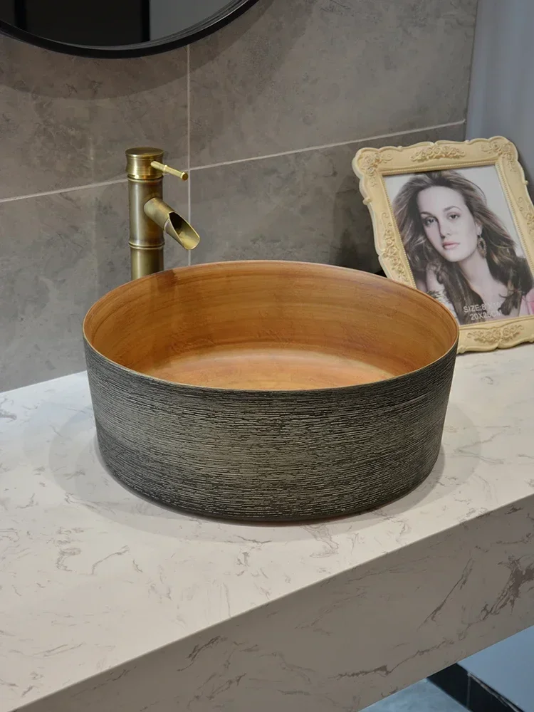 Художественная раковина для стола овальная умывальника креативная керамическая