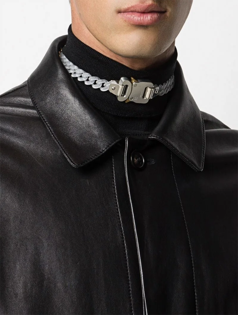 

Аликс хип-хоп панк замок молния герой хип-хоп Акриловые металлические цепи сплайсинга ожерелье для мужчин женщин вечерние ювелирные изделия хипстер 2023