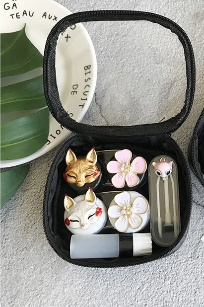 

Beauty contact lens companion box cute multiple pairs of myopia contact lens case nursing box storage box