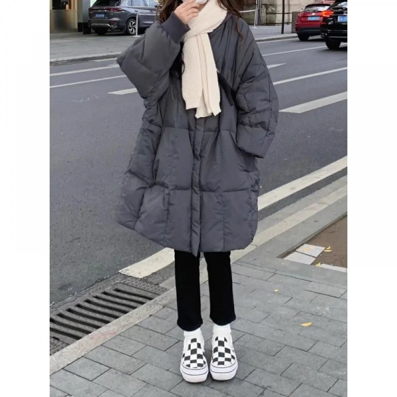 

Новинка 2023, зимняя свободная толстая пуховая куртка средней длины из хлопка, Женское зимнее повседневное высококачественное пальто