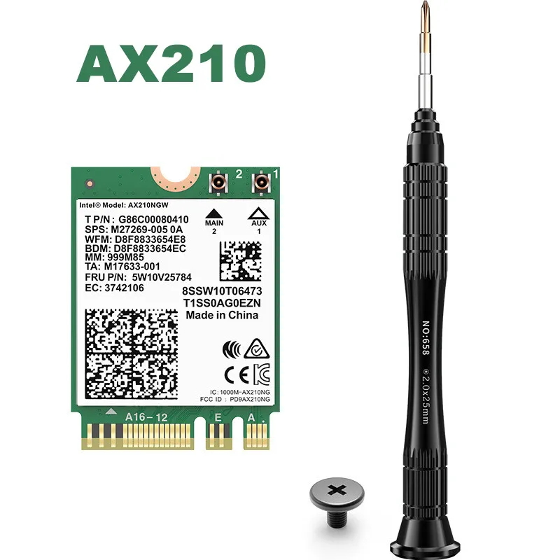 WiFi6E Intel AX210 vPro Platform 5374Mbps 2.4G 5.8GHz 6GHz Tri-band 802.11ax PCI-E Network Card NGFF M.2 Module Bluetooth 5.2