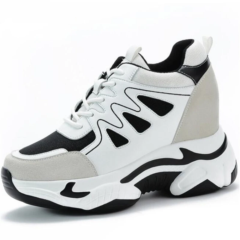 

Genuine Leather Color Blocking Women's Shoes in the Spring of 2022 High Heel Shoes Casual Sports Shoes Warm Shoes