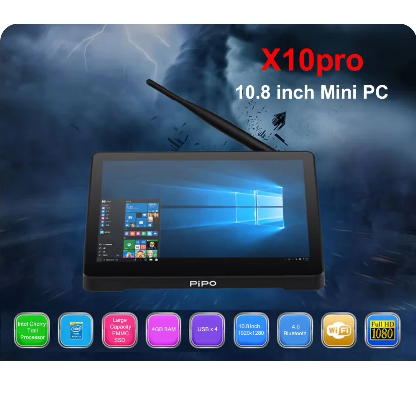 Фото Pipo H10 PRO 4G Smart MINI PC 10,1 дюйма 1920*1200 Win11 8G/16G+128G/256G/512G Планшетный ПК Intel J4125 BT WIFI RS232 4*USB 3.0 POE HD №5