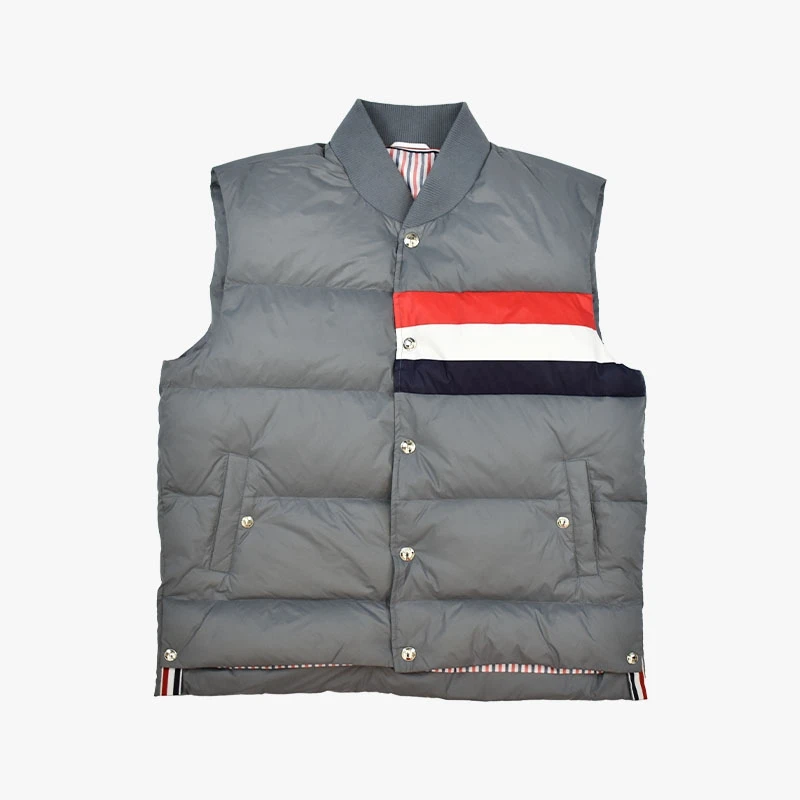 TB THOM Winter Men Down Jacket Vest Thicken TB Striped Sport Casual Outerwear Winter White Duck Down High Quality Men Jacket