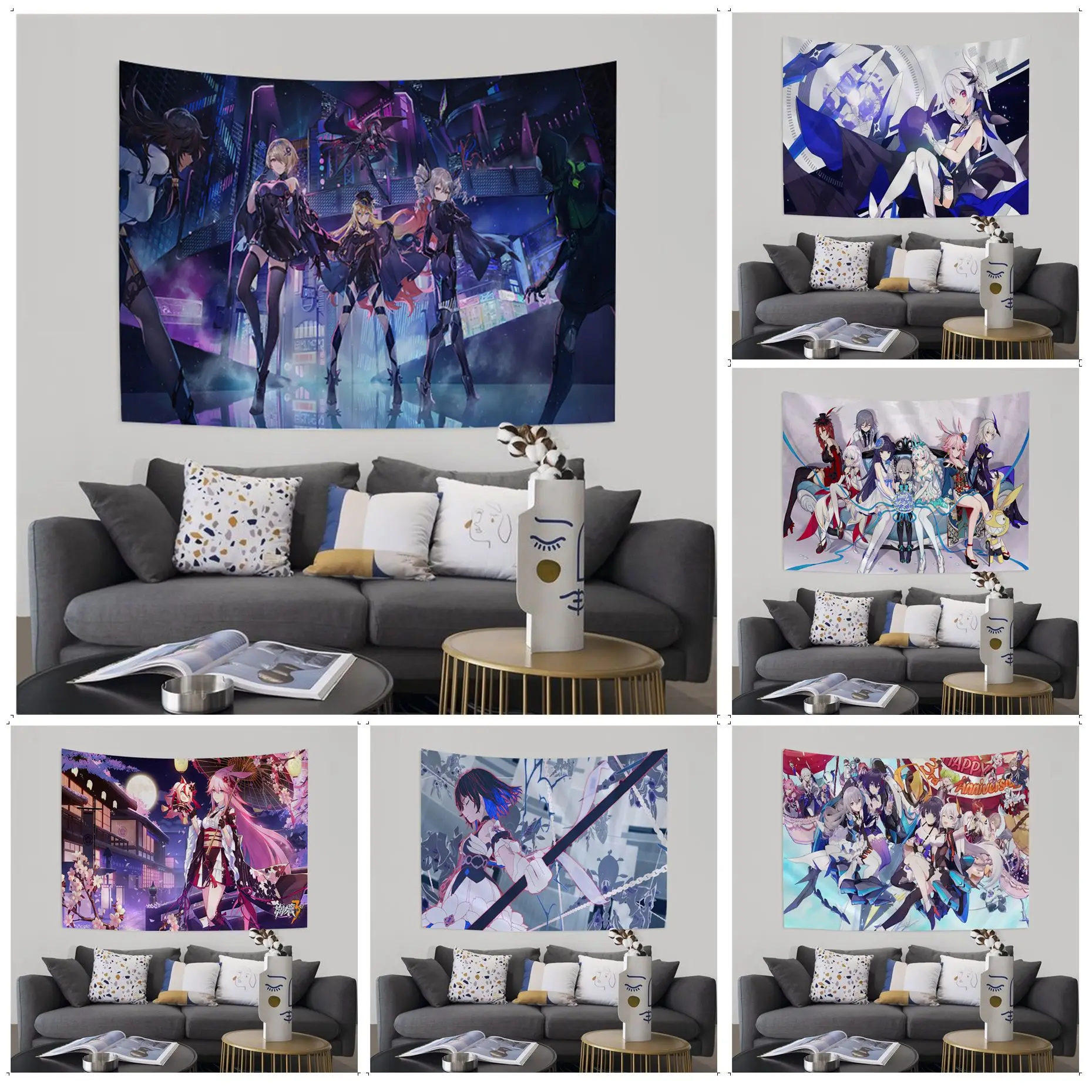 

Honkai Impact The 3rd Anime Tapestry Cheap Hippie Wall Hanging Bohemian Wall Tapestries Mandala Wall Hanging Sheets