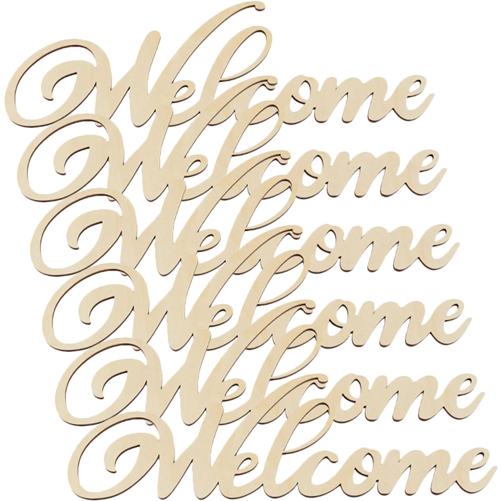 

20 Pcs Front Door Sign Shop Welcome Door Ornament Decorative Sign Hangers Decorate Wood Wall Plaque Wooden Board Front