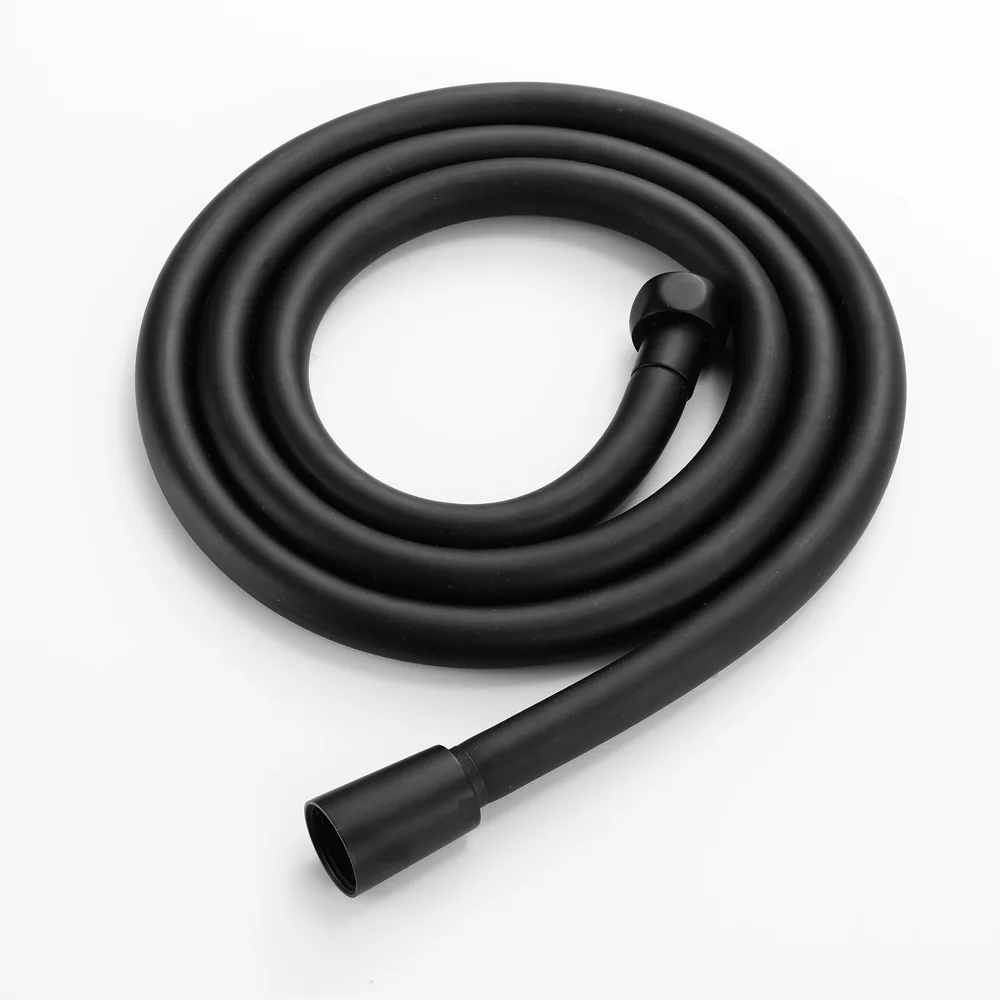 PVC High Pressure Silver & Black  Smooth Shower Hose For Bath Handheld  Head Flexible   360° rotation