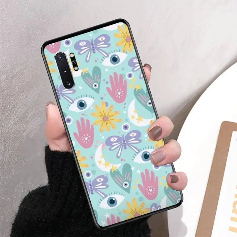 Funny Turkish Lucky Blue Evil Eye Phone Case for Samsung Note 5 7 8 9 10 20 pro plus lite ultra A21 12 72