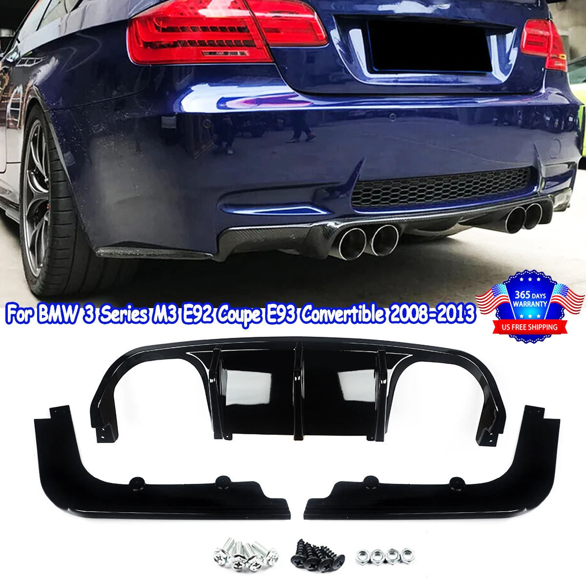 

Автомобильный задний бампер, диффузор, спойлер для BMW 3 серии E92 Coupe E93 Convertible M3 2008-2013, задний диффузор из углеродного волокна