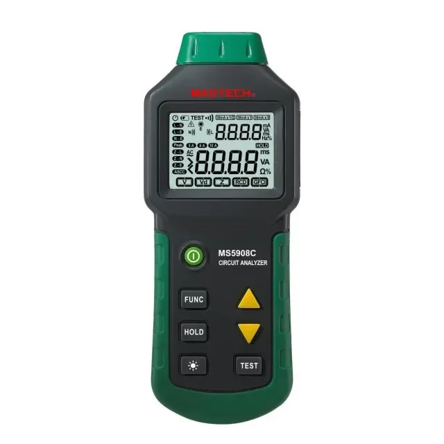 Фото MASTECH MS5908C ЖК-анализатор цепей тестер с напряжением GFCI RCD тестер провод выключатель искатели тестер инструменты №1