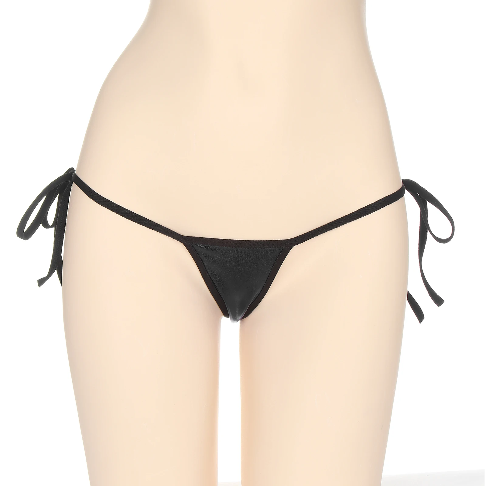 

Женские блестящие стринги с металлическим блеском, эластичный пояс на шнуровке, стринги с низкой посадкой, микро бикини, нижнее белье с Т-образной спинкой, нижнее белье для вечевечерние в бассейне