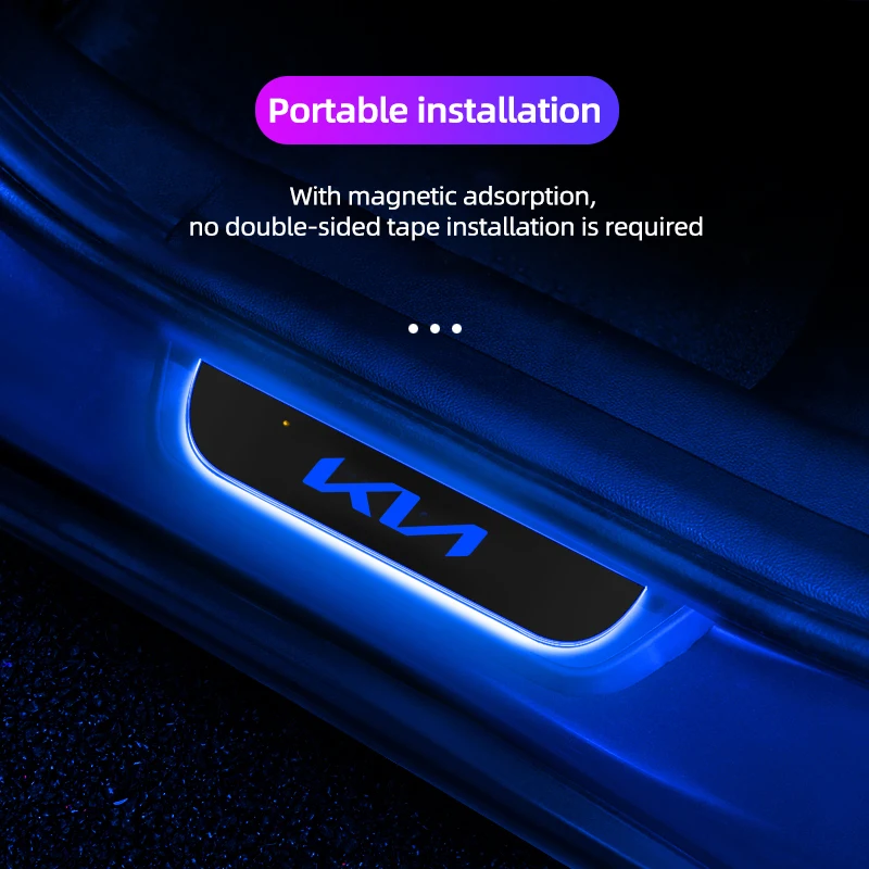 

LED Welcome Pedal Car Scuff Plate Pedal Door Sill Pathway Light For Kia EV6 Soul Seltos K2 K5 Sportage Ceed RIO Car Accessories