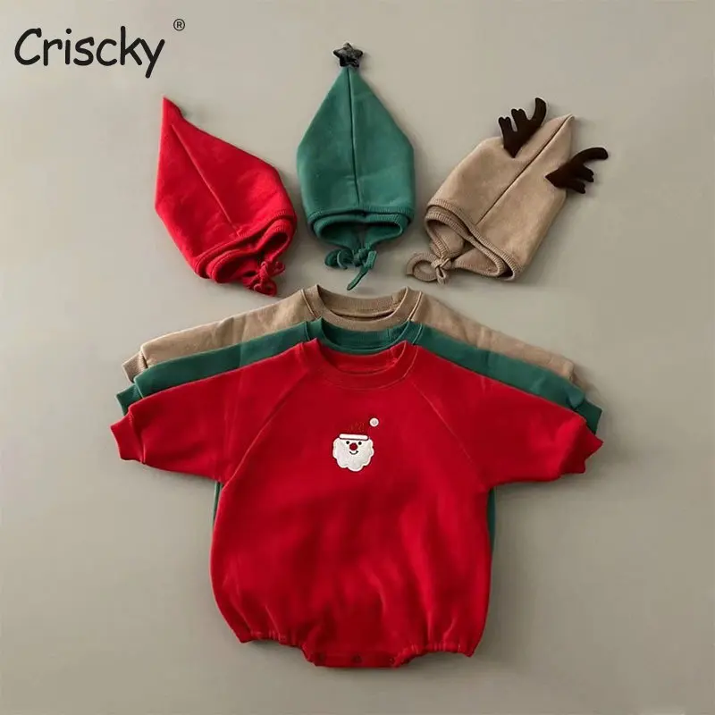 

Criscky 2022 Baby Clothes Christmas Romper for Newborns Bodysuit Children's Clothing Boy Bodysuit Overalls Baby Girls Costume