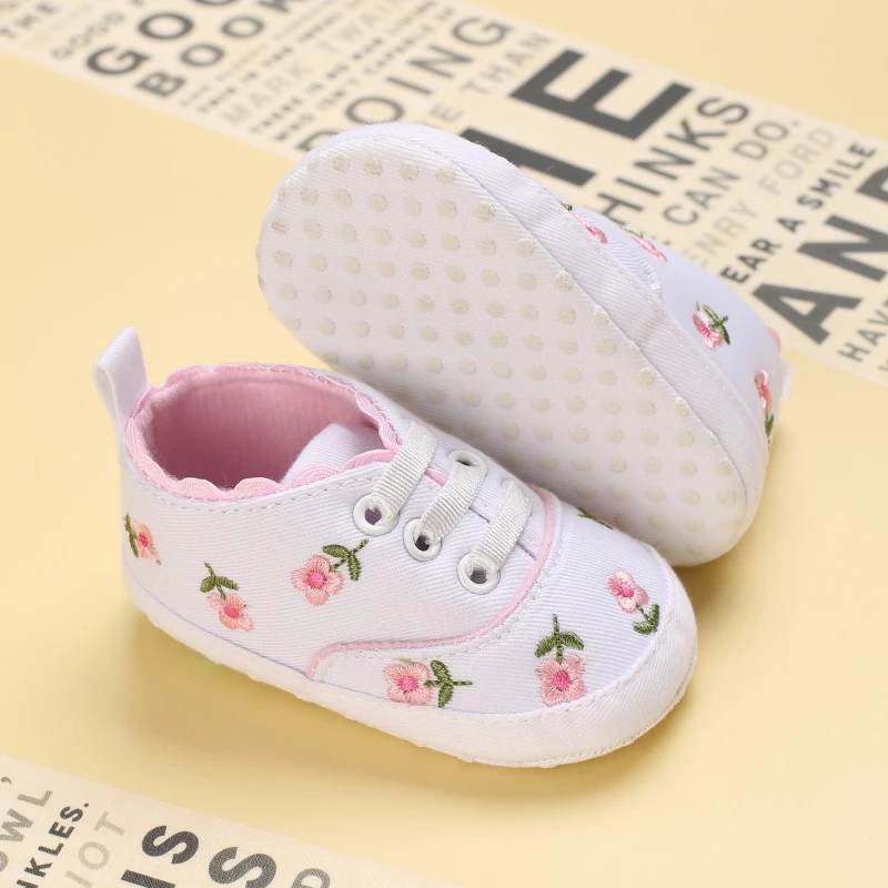 Очаровательная Вышитая Обувь Для Маленьких Девочек С Нескользящей Тканевой