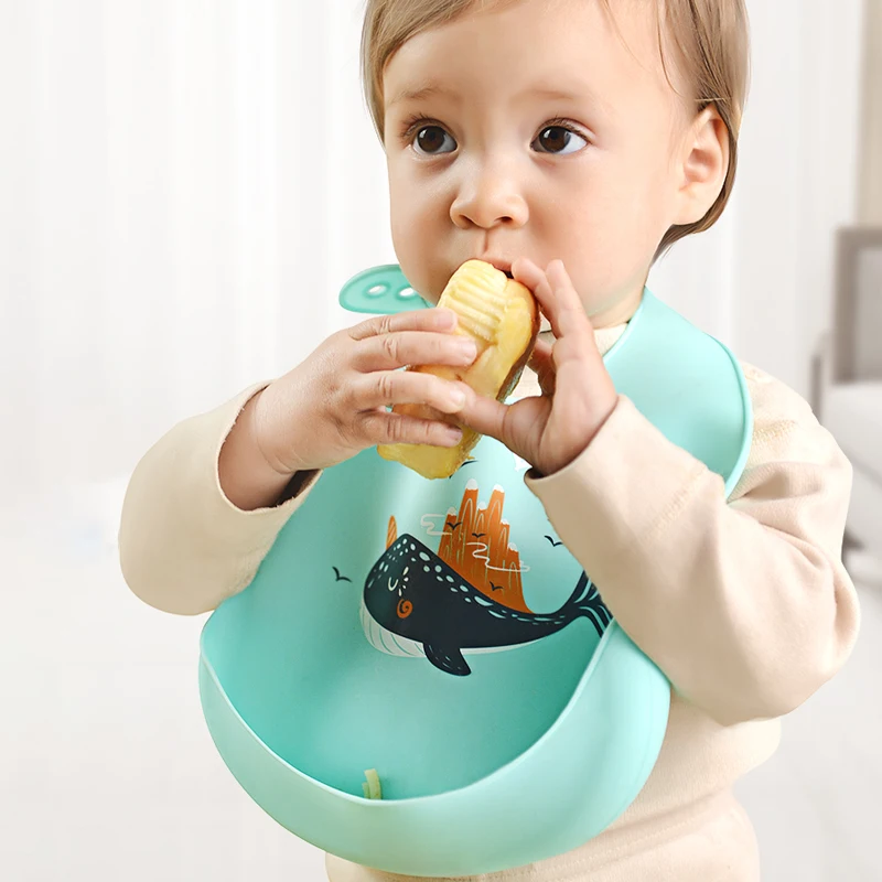 

Silicon Baby Bib Comfortable Feeding Infant Bibs Soft Waterproof Newborn Feeding Cloth Adjustable silicone bibs for babies