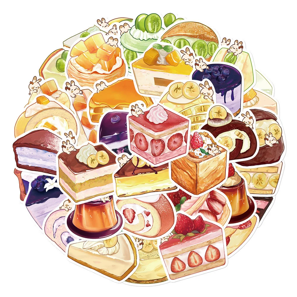 

10/30/50PCS New Food Sticker Pack Cartoon Creative Animation Kids Computer Luggage Table Chair Decoration Waterproof Wholesale