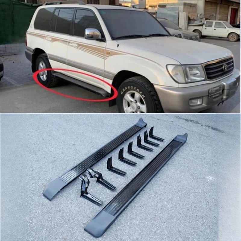 Фото Для TOYOTA LAND CRUISER LC100 4500 4700 1997-2007, подножка, боковая подножка, педали, высококачественные полосы Nerf, автомобильные аксессуары №1