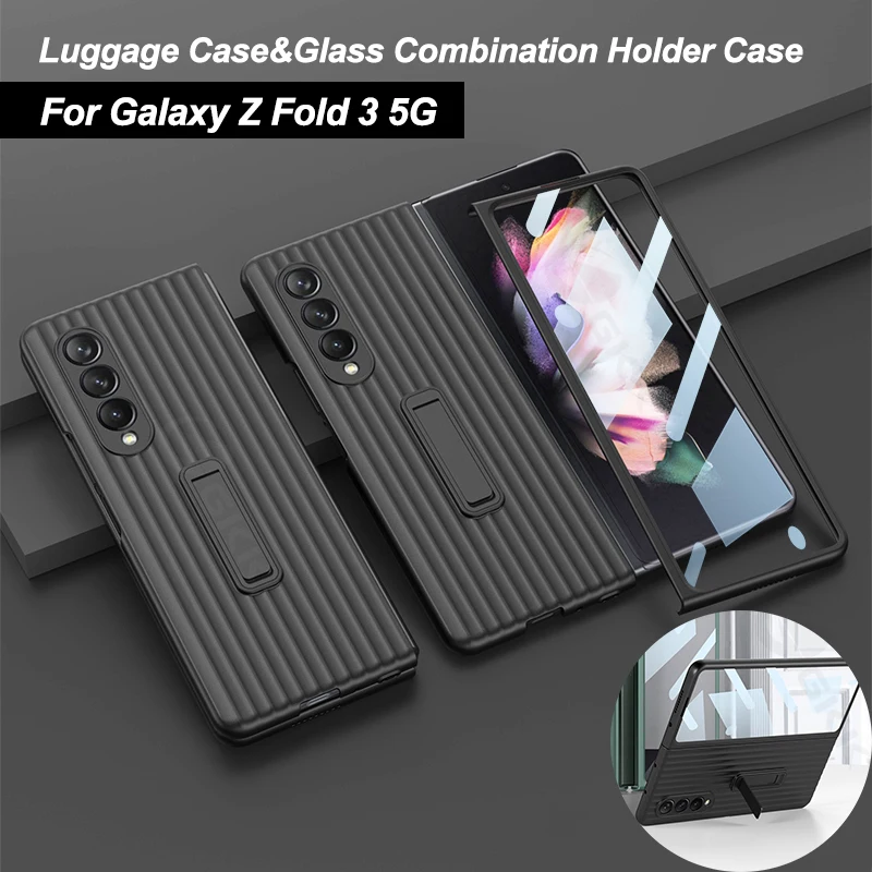

GKK Original Case For Samsung Galaxy Z Fold 3 5G Case With Glass Protector Magnetic Stander Hard Cover For Samsung Z Fold 3 5G