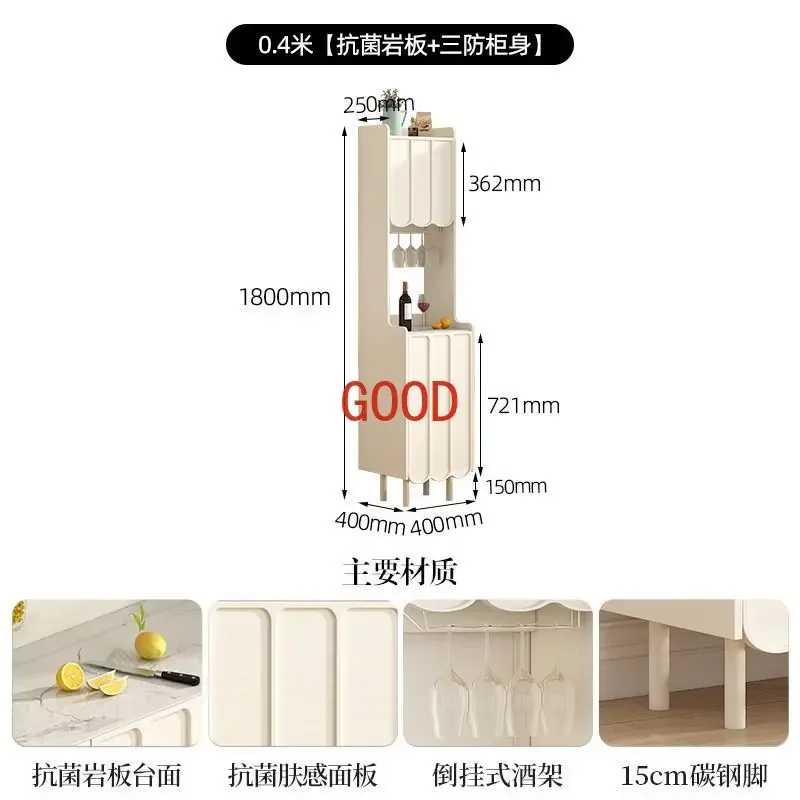 Шкаф-сервант в кремовом стиле встроенный настенный высокий шкаф кухонный для