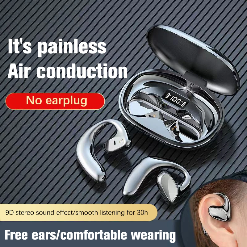 

Беспроводные наушники с костной проводимостью, Bluetooth наушники с ушным крючком, Спортивная гарнитура с сенсорным управлением и микрофоном