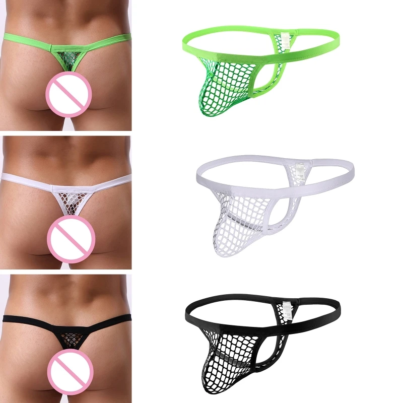 

Plus Size Mesh Men's Panties Hollow Low-Waist Sexy Lingerie See Through Sexy Underwear Erotic Temptation Thongs Male Underpants