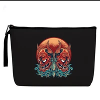 monster print multifunction toiletries organizer cosmetic bag female travel make up cases women clutch storage pouch pencil bag
