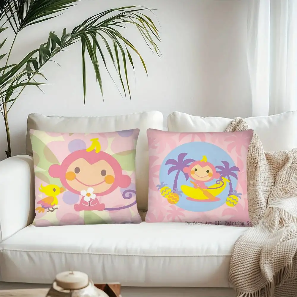 Фото Kawaii мультфильм Чи Чай Мончан милая обезьяна наволочка модная квадратная наволочка спальня диван комната Ins украшение досуг №5