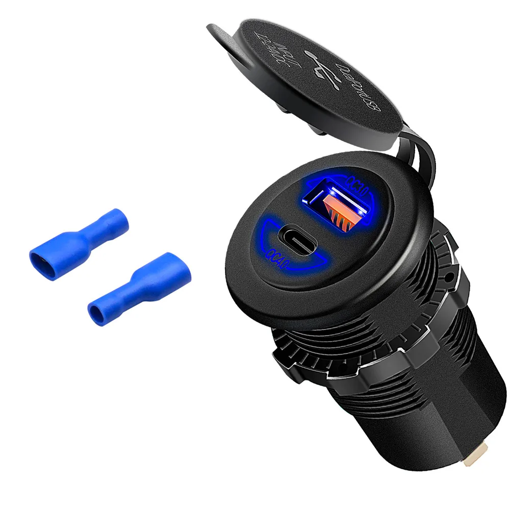 Двойной USB 60 Вт QC4.0 PD A порт автомобильное зарядное устройство терминал для