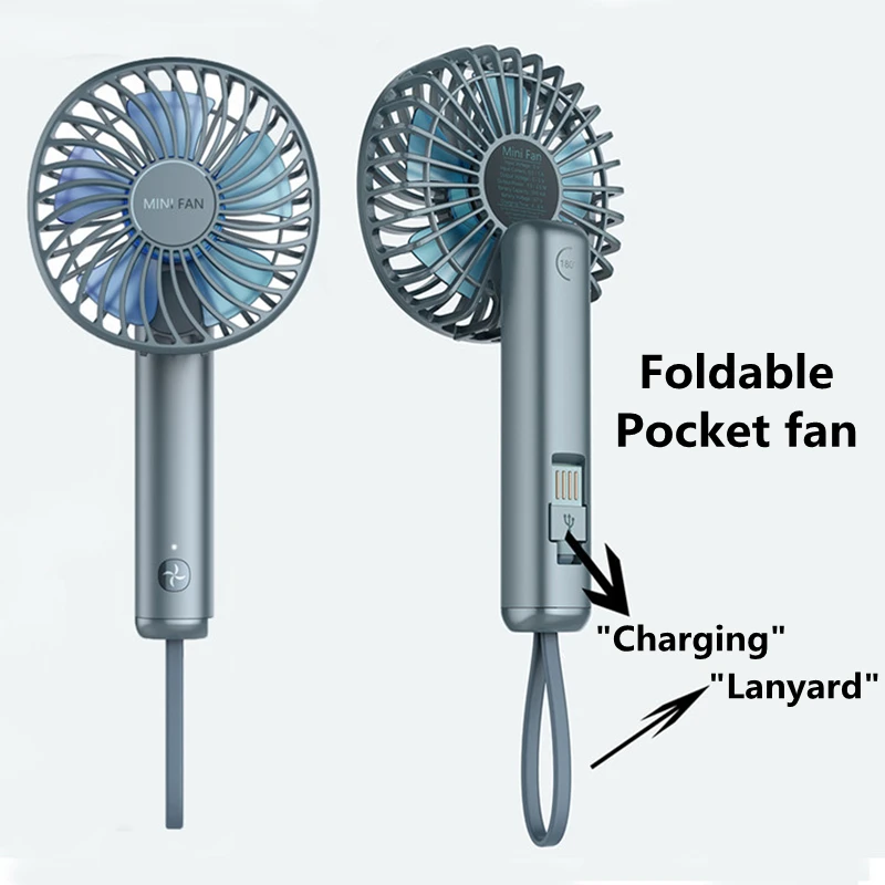 

Outdoor Portable Mini Handheld Air Cooler Fan For Office Home Room USB Charging Table Electri Hand Fan 3 Gear Wind Adjustable