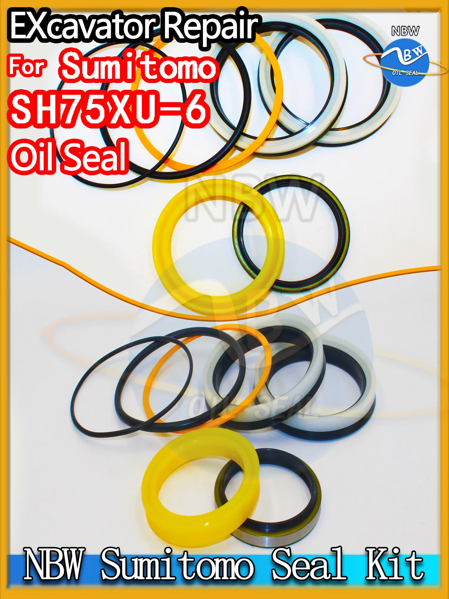 

For Sumitomo SH75XU-6 Excavator Oil Seal Kit High Quality Repair SH75XU 6 Excavating Machinery Maintenance Floating Rebuild Dust
