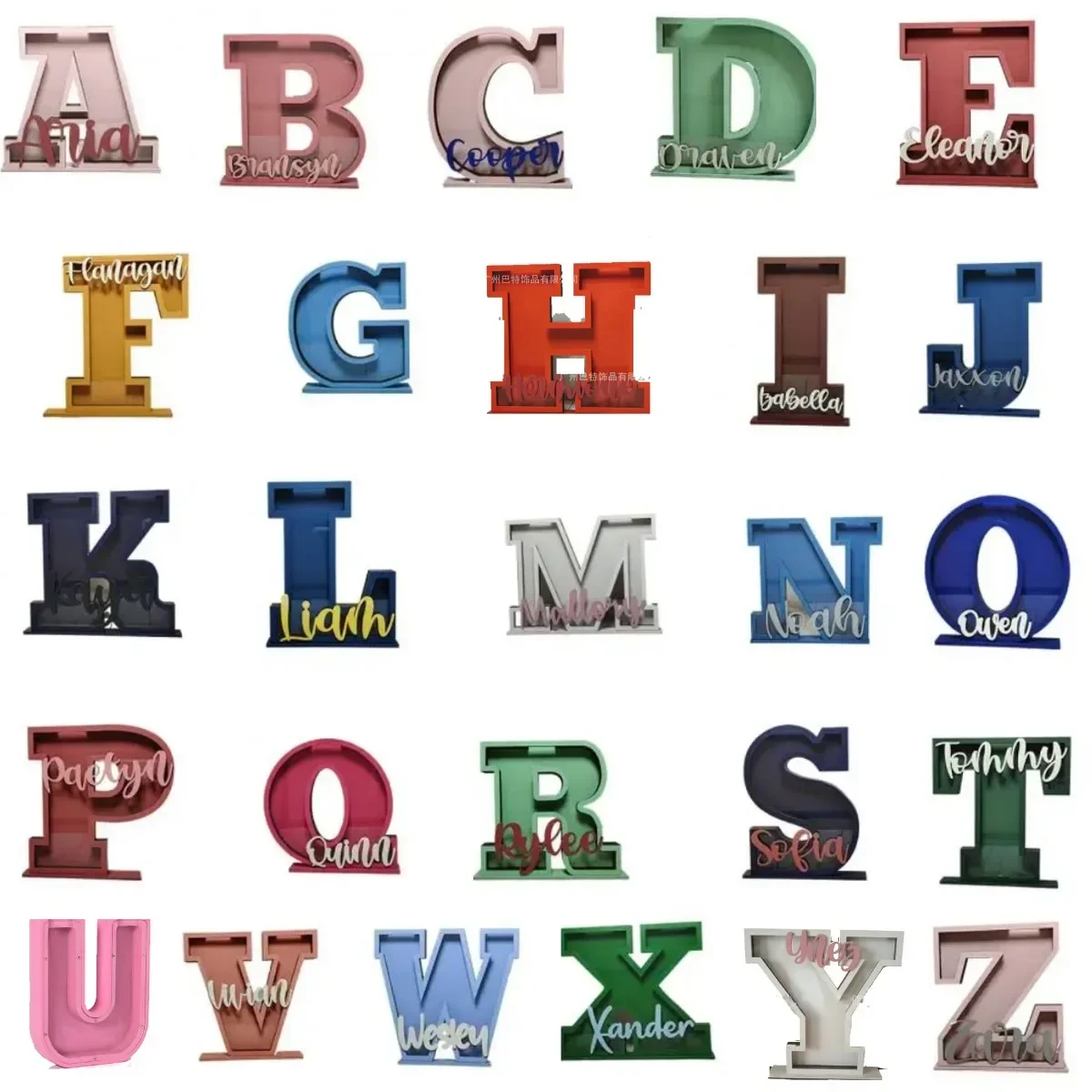 Персонализированная копилка с буквами деревянная именем для детей большая