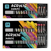 1224 color acrylic paint set 12 ml professional art painting paint waterproof hand painted wall painting diy
