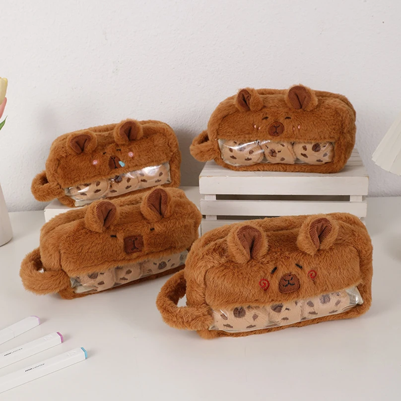 Плюшевый пенал для канцелярских принадлежностей цвет в ассортименте