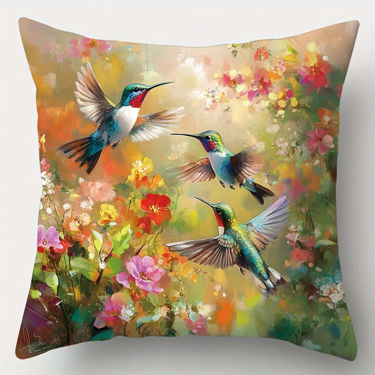 

Наволочка с принтом птицы и бабочки, полиэстер