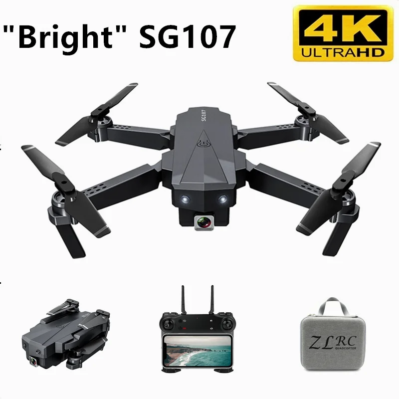 Дрон SG107 с камерой 4K 15 мин Wi-Fi FPV HD двойная камера Квадрокоптер оптическим потоком