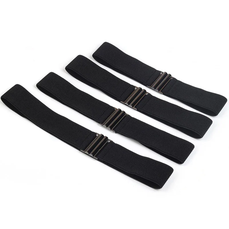 Elastic Band Wide Belts Simple Down Coat Waist Belt Female Buckle Black Strap Dress Decoration Accessories New