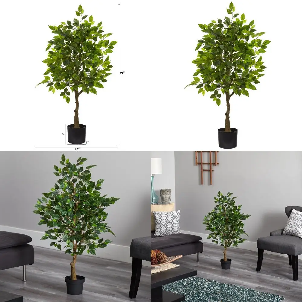 

Charming and Attractive Green Ficus Artificial Tree - Perfect for Your Home Decor and Office Desk Décor