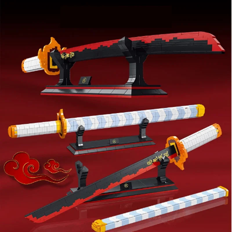 

Katana Demon Slayer Building Block Model Frostmourne Ninja Sword Anime Weapon Toy Small Particle Assembled Building Blocks
