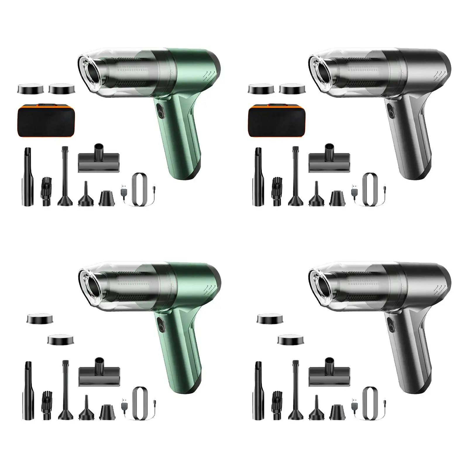 Handheld Vacuum with Floor Brush Hand Held Vacuum with 500ml Dustbin Compact 12000PA Suction for Car, Home Portable Mini Duster